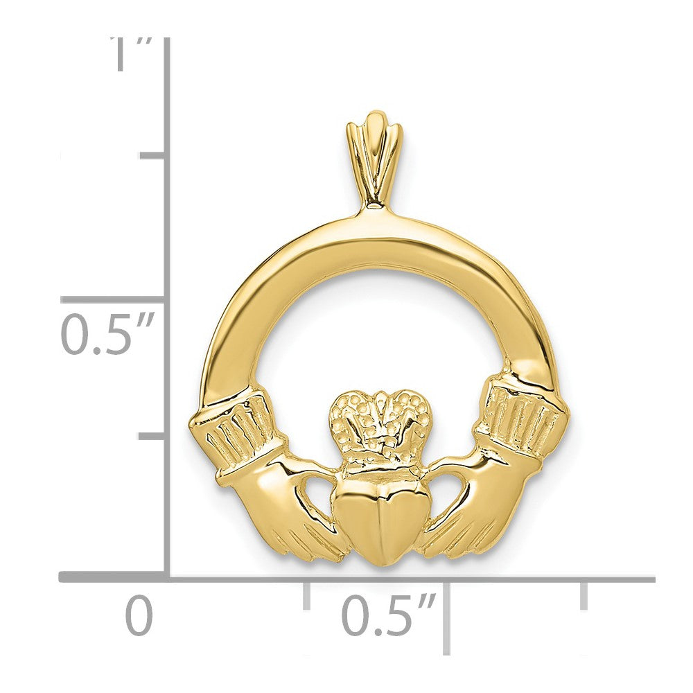 FJC Finejewelers 10 kt Yellow Gold Themed Claddagh Charm 22 mm x 17 mm