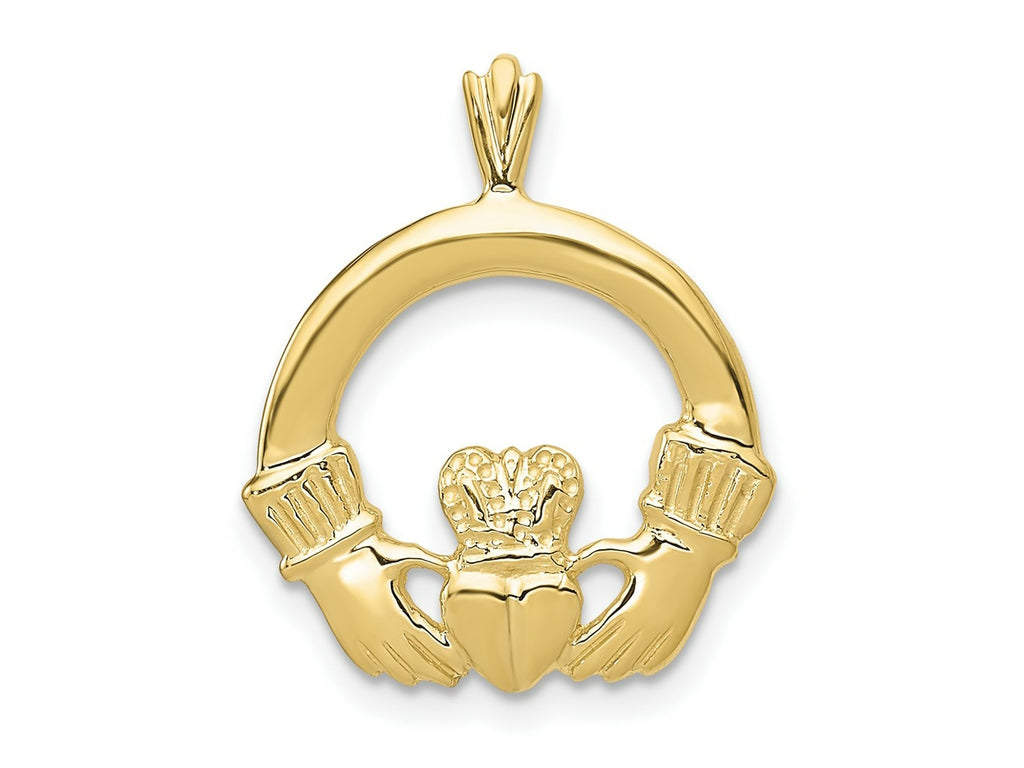 FJC Finejewelers 10 kt Yellow Gold Themed Claddagh Charm 22 mm x 17 mm