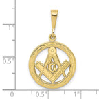 FJC Finejewelers 10 kt Yellow Gold Themed Masonic Charm 23 mm x 18 mm