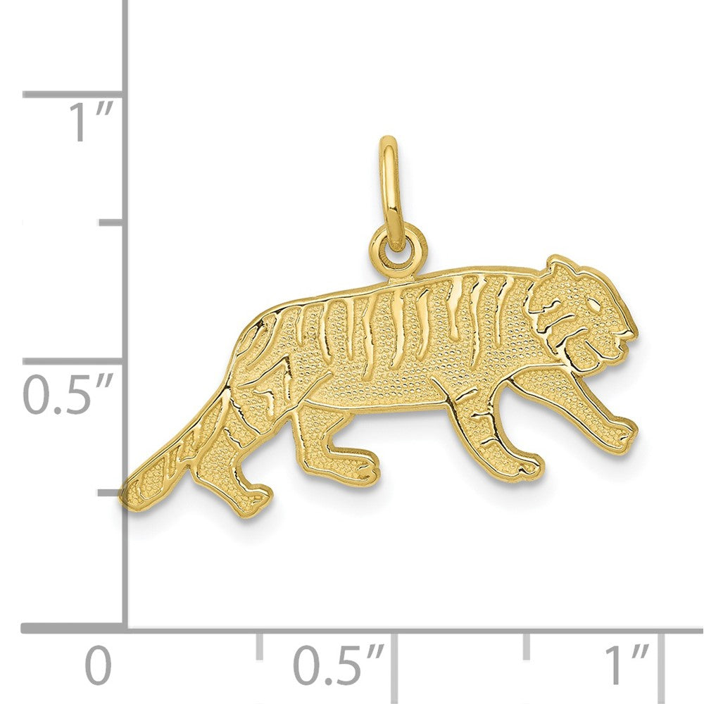 FJC Finejewelers 10 kt Yellow Gold Themed Tiger Charm 19 mm x 25 mm