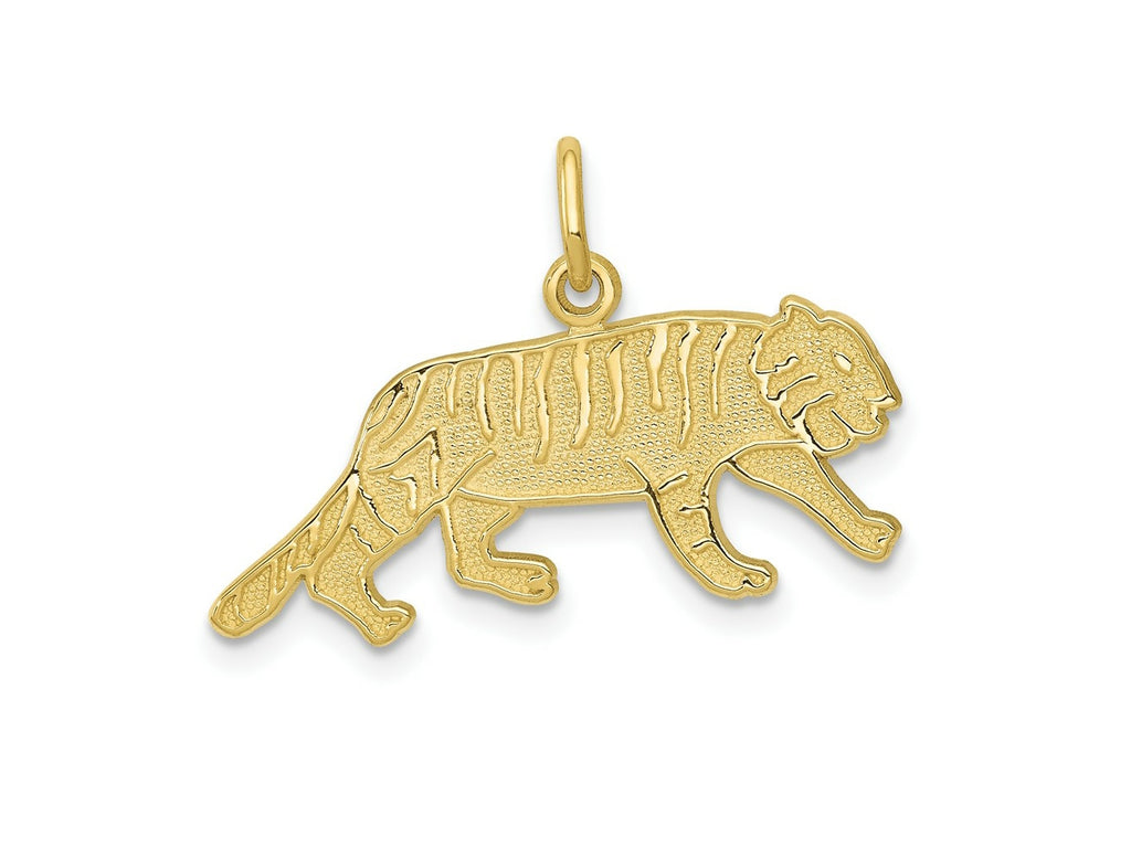 FJC Finejewelers 10 kt Yellow Gold Themed Tiger Charm 19 mm x 25 mm