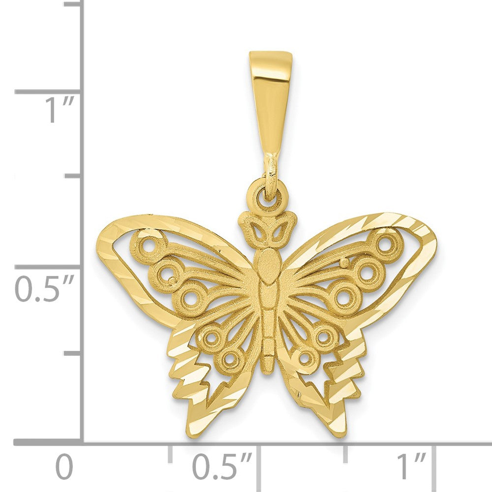 FJC Finejewelers 10 kt Yellow Gold Themed Butterfly Charm 27.5 mm x 24 mm