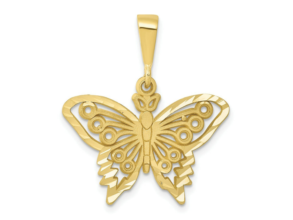 FJC Finejewelers 10 kt Yellow Gold Themed Butterfly Charm 27.5 mm x 24 mm