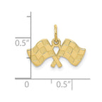 FJC Finejewelers 10 kt Yellow Gold Themed Racing Flags Charm 15 mm x 19 mm