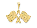 FJC Finejewelers 10 kt Yellow Gold Themed Racing Flags Charm 25 mm x 29 mm
