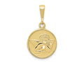 FJC Finejewelers 10 kt Yellow Gold Themed Polished and Satin Raphael Angel Charm 29 mm x 16 mm