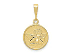 FJC Finejewelers 10 kt Yellow Gold Themed Polished and Satin Raphael Angel Charm 29 mm x 16 mm