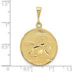 FJC Finejewelers 10 kt Yellow Gold Themed Polished and Satin Angel Charm 36 mm x 22 mm