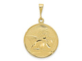 FJC Finejewelers 10 kt Yellow Gold Themed Polished and Satin Angel Charm 36 mm x 22 mm