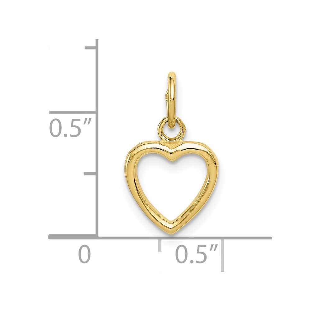 FJC Finejewelers 10 kt Yellow Gold Themed Polished Cut-out Heart Charm 16 mm x 10 mm