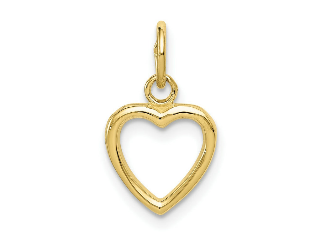 FJC Finejewelers 10 kt Yellow Gold Themed Polished Cut-out Heart Charm 16 mm x 10 mm