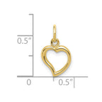 FJC Finejewelers 10 kt Yellow Gold Themed Polished Heart Charm 16 mm x 9 mm