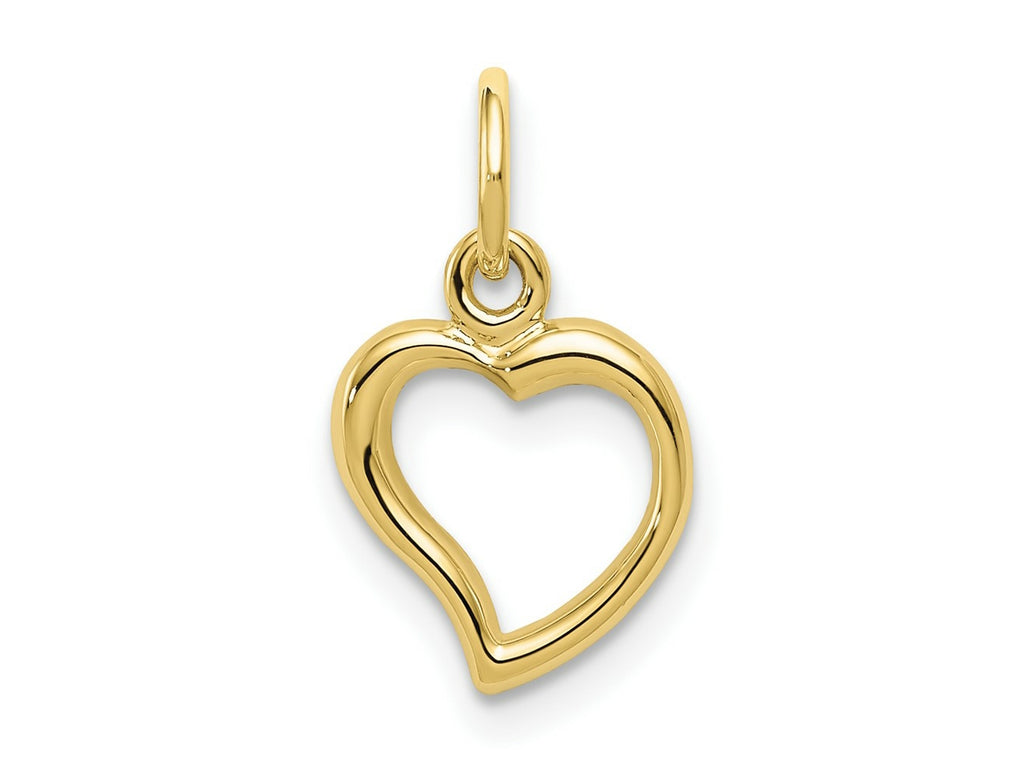 FJC Finejewelers 10 kt Yellow Gold Themed Polished Heart Charm 16 mm x 9 mm