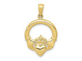 FJC Finejewelers 10 kt Yellow Gold Themed Polished Claddagh Charm 31 mm x 20 mm