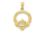 FJC Finejewelers 10 kt Yellow Gold Themed Polished Claddagh Charm 31 mm x 20 mm