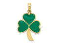 FJC Finejewelers 10 kt Yellow Gold Enameled Themed Green Enameled Shamrock Charm 30 mm x 15 mm
