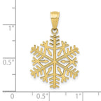 FJC Finejewelers 10 kt Yellow Gold Themed Polished Snowflake Charm 26 mm x 17 mm