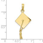 FJC Finejewelers 10 kt Yellow Gold Themed Solid Polished 3-D Graduation Cap Charm 30 mm x 15 mm