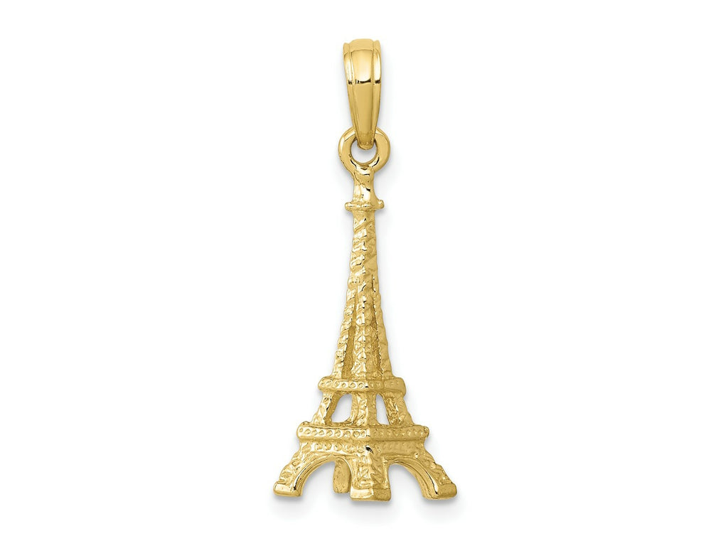 FJC Finejewelers 10 kt Yellow Gold Themed Solid Polished 3-D Eiffel Tower Charm 26.5 mm x 8 mm
