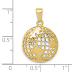 FJC Finejewelers 10 kt Yellow Gold Themed Polished Globe Charm 24.5 mm x 16 mm