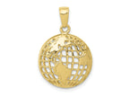 FJC Finejewelers 10 kt Yellow Gold Themed Polished Globe Charm 24.5 mm x 16 mm