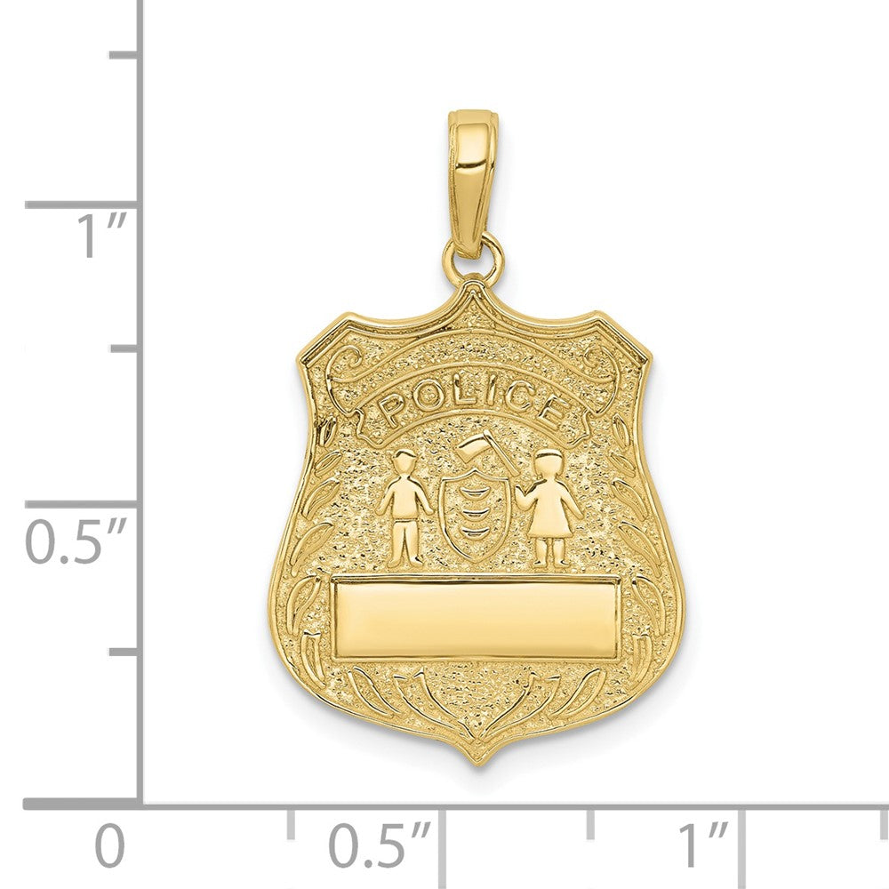 FJC Finejewelers 10 kt Yellow Gold Themed Large Police Badge Charm 27.5 mm x 17 mm