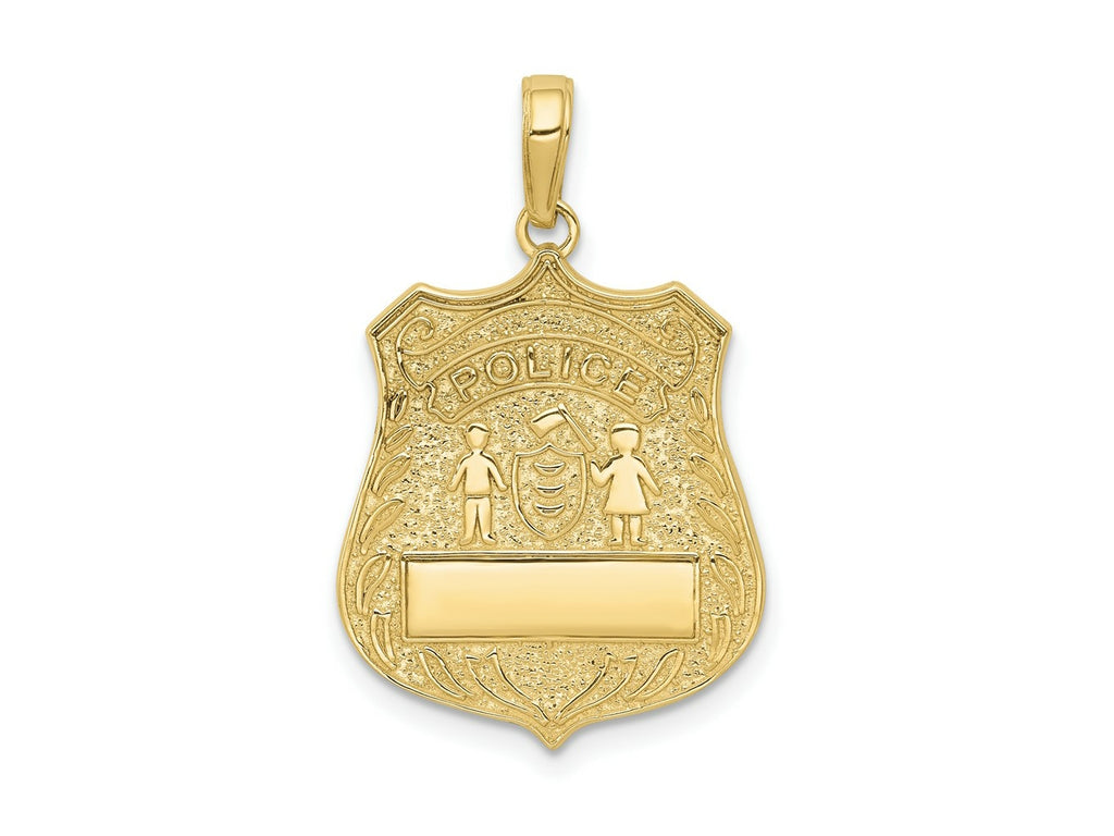 FJC Finejewelers 10 kt Yellow Gold Themed Large Police Badge Charm 27.5 mm x 17 mm