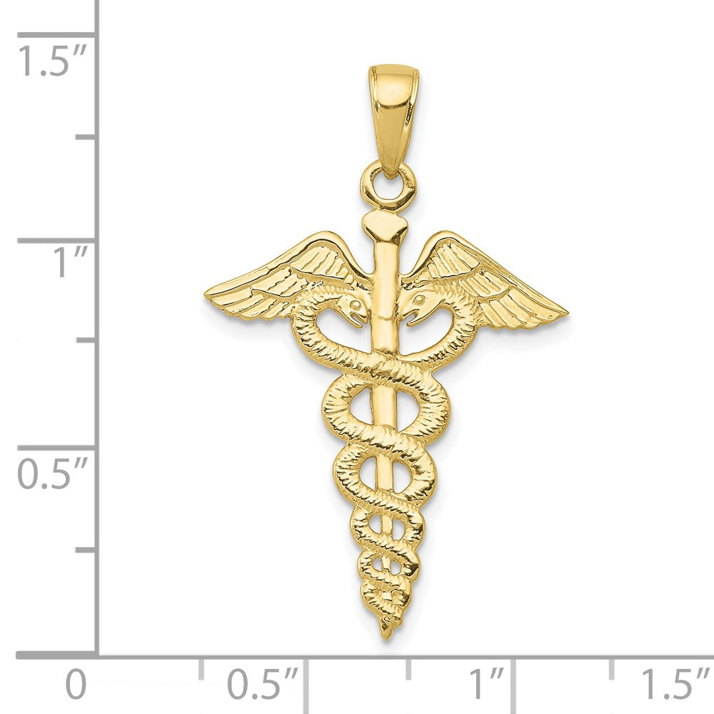 FJC Finejewelers 10 kt Yellow Gold Themed Caduceus Charm 32 mm x 21 mm