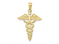 FJC Finejewelers 10 kt Yellow Gold Themed Caduceus Charm 32 mm x 21 mm