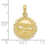 FJC Finejewelers 10 kt Yellow Gold Themed Solid Polished 3-Dimensional Sun Charm 24 mm x 17 mm