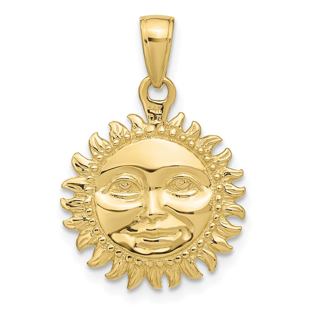 FJC Finejewelers 10 kt Yellow Gold Themed Solid Polished 3-Dimensional Sun Charm 24 mm x 17 mm