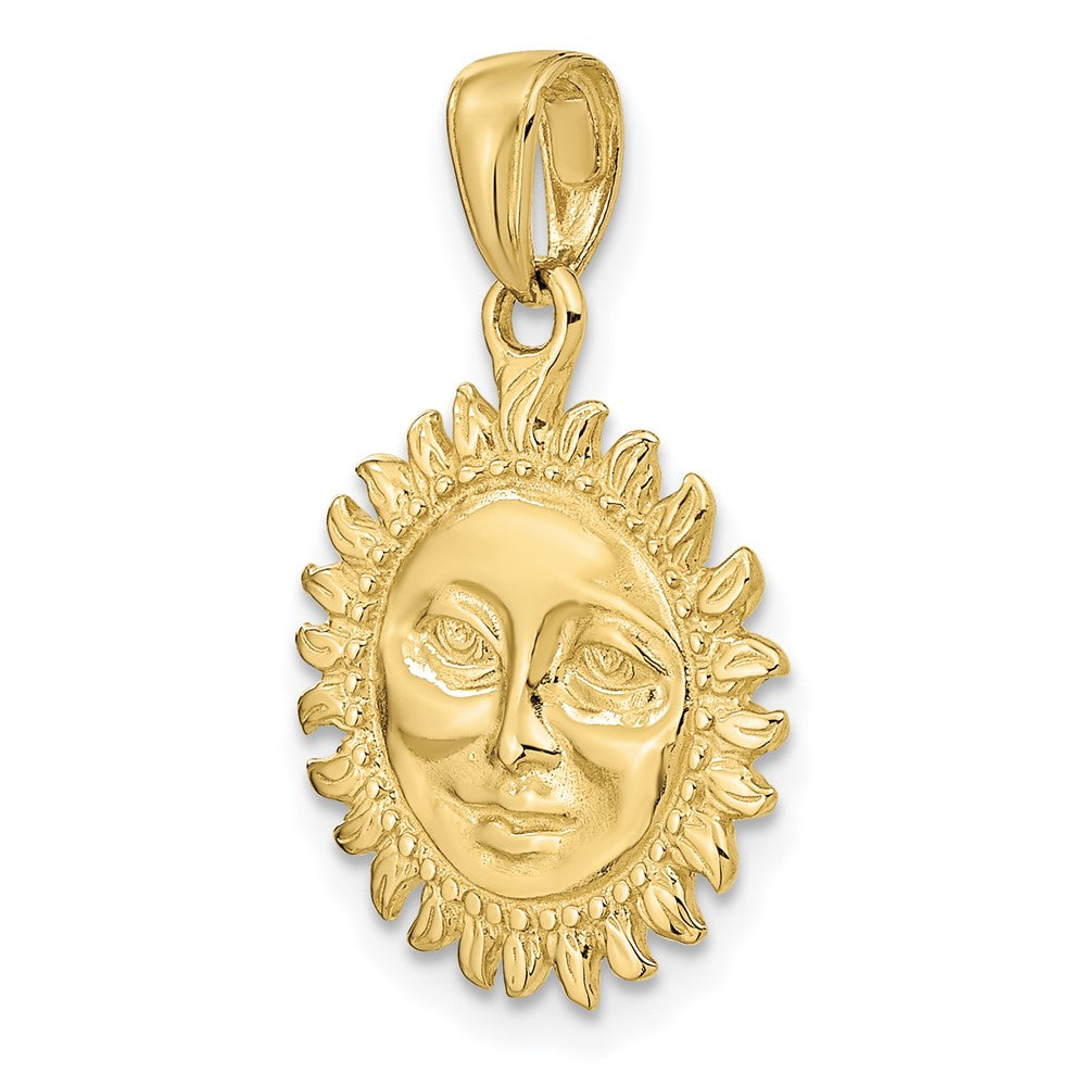 FJC Finejewelers 10 kt Yellow Gold Themed Solid Polished 3-Dimensional Sun Charm 24 mm x 17 mm