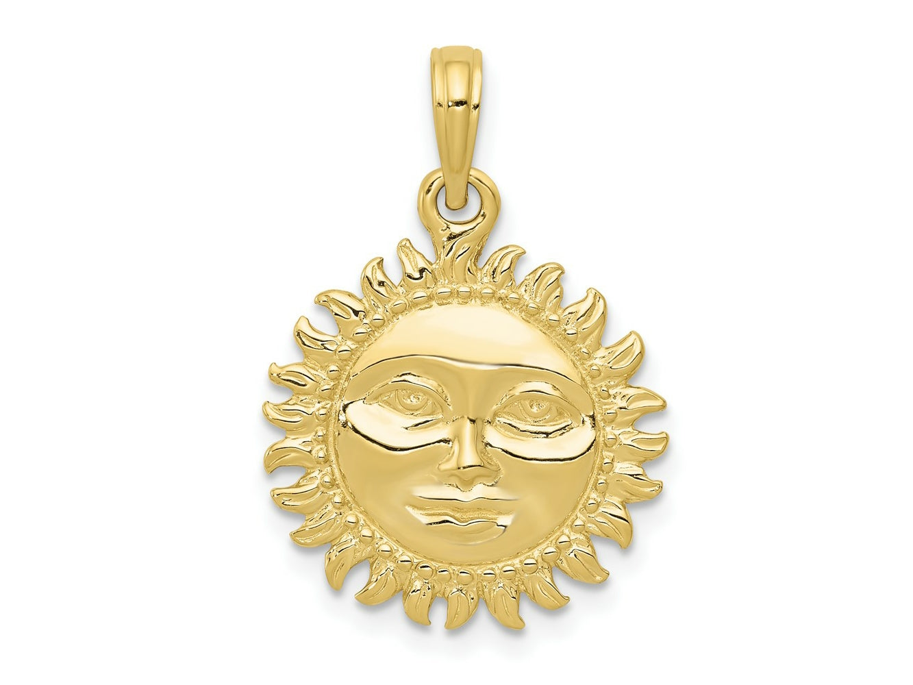 FJC Finejewelers 10 kt Yellow Gold Themed Solid Polished 3-Dimensional Sun Charm 24 mm x 17 mm
