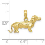 FJC Finejewelers 10 kt Yellow Gold Solid Polished 3-Dimensional Wire Haired Dachshund Charm 17 mm x 25 mm