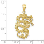 FJC Finejewelers 10 kt Yellow Gold Themed Solid 3-D Dragon Charm 31 mm x 17 mm