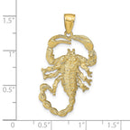 FJC Finejewelers 10 kt Yellow Gold Themed Solid Polished Open-Backed Scorpion Charm 39 mm x 19 mm