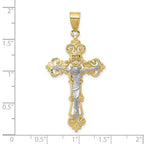 FJC Finejewelers 10 kt Two Tone Gold Themed Two-tone INRI Fleur De Lis Crucifix Pendant 47.89 mm