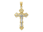 FJC Finejewelers 10 kt Two Tone Gold Themed Two-tone INRI Fleur De Lis Crucifix Pendant 47.89 mm
