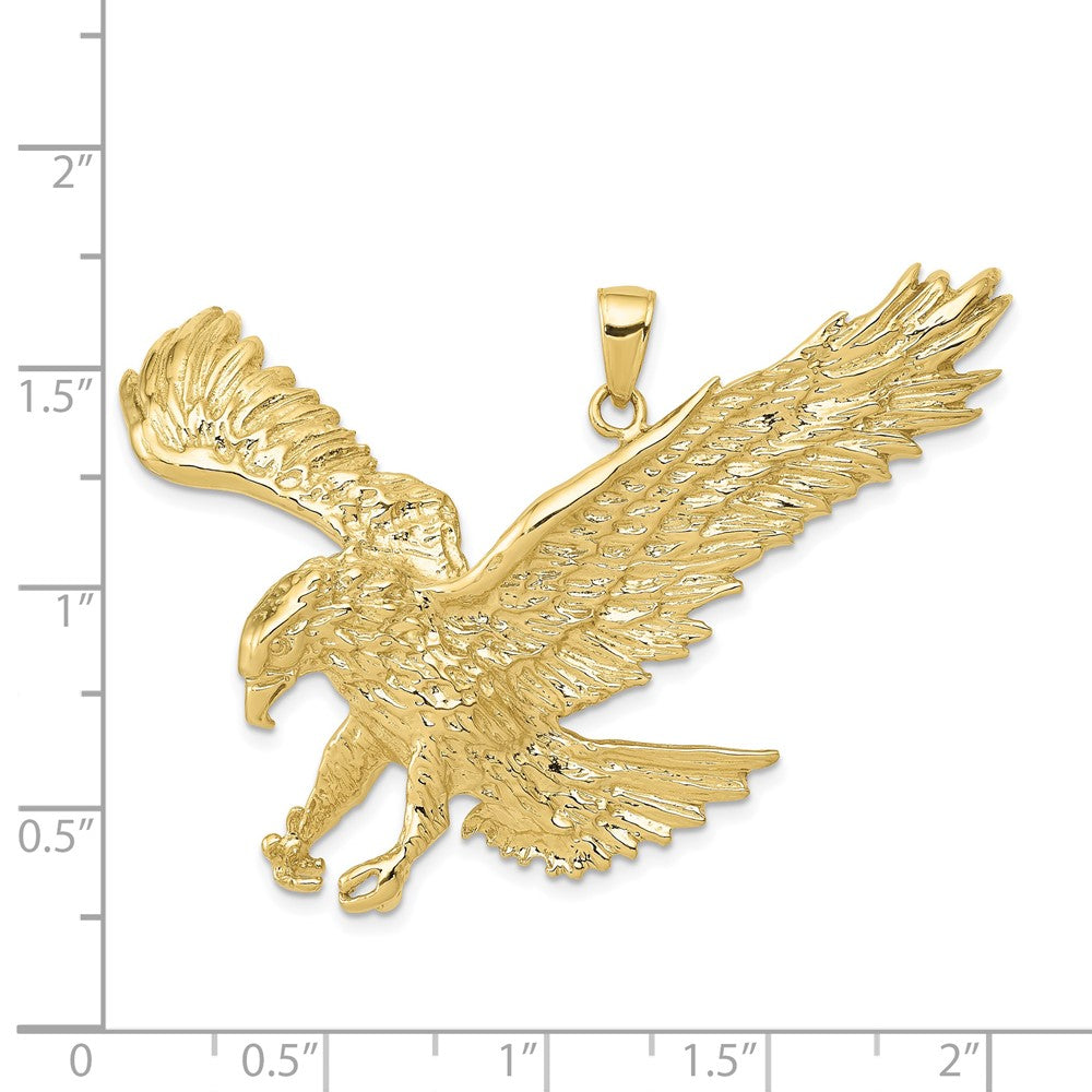 FJC Finejewelers 10 kt Yellow Gold Themed Solid Polished Eagle Charm 39 mm x 49 mm