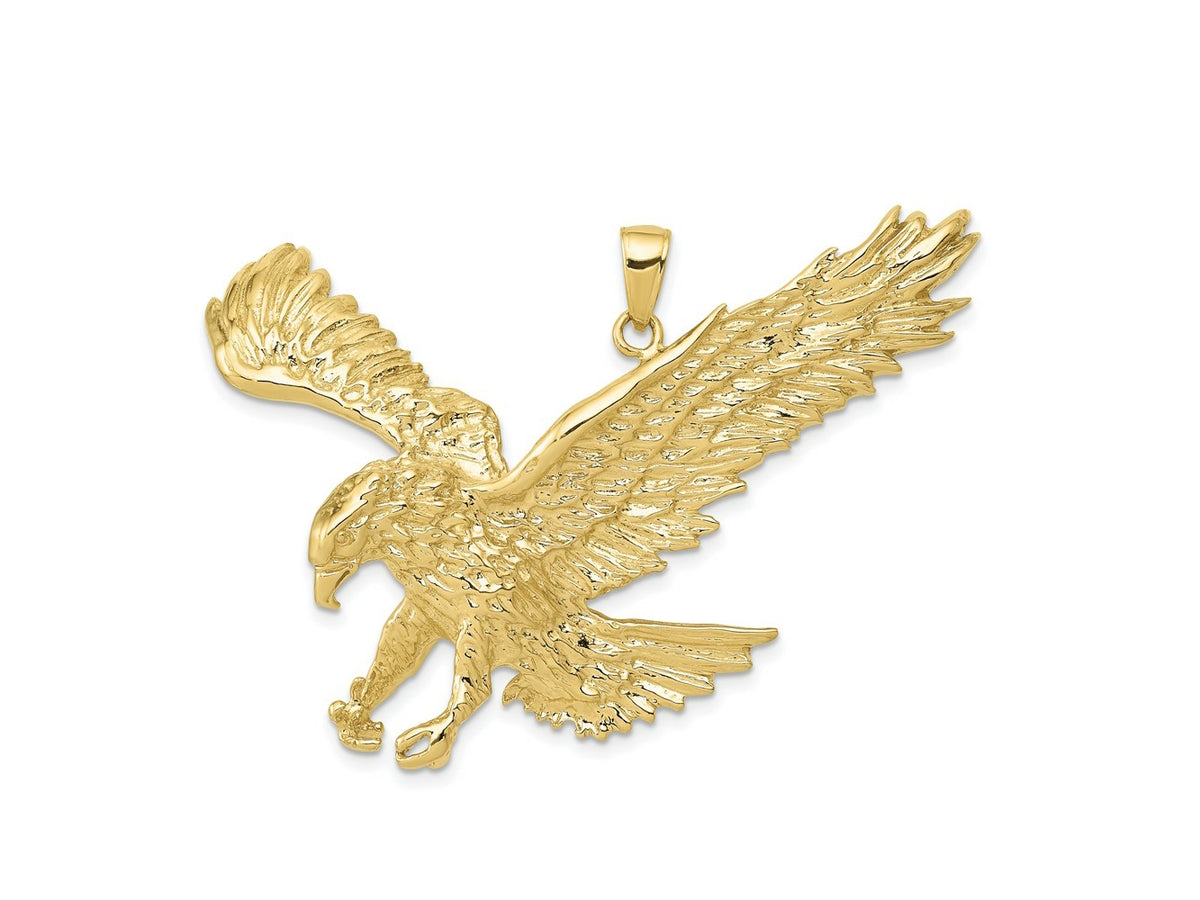 FJC Finejewelers 10 kt Yellow Gold Themed Solid Polished Eagle Charm 39 mm x 49 mm