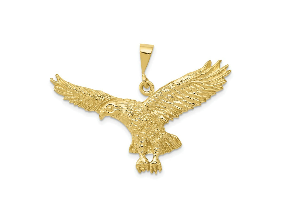 FJC Finejewelers 10 kt Yellow Gold Themed Solid Polished Eagle Charm 30 mm x 41 mm