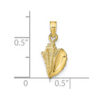 FJC Finejewelers 10 kt Yellow Gold Themed Conch Shell Charm 19 mm x 8 mm