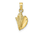 FJC Finejewelers 10 kt Yellow Gold Themed Conch Shell Charm 19 mm x 8 mm