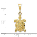 FJC Finejewelers 10 kt Yellow Gold Themed Solid Polished Open-Backed Sea Turtle Charm 29.5 mm x 11.5 mm