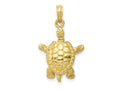 FJC Finejewelers 10 kt Yellow Gold Themed Solid Polished 3-D Moveable Turtle Charm 25 mm x 16 mm