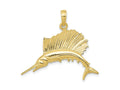 FJC Finejewelers 10 kt Yellow Gold Themed Polished Sailfish Charm 29 mm x 30 mm