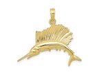FJC Finejewelers 10 kt Yellow Gold Themed Polished Sailfish Charm 29 mm x 30 mm