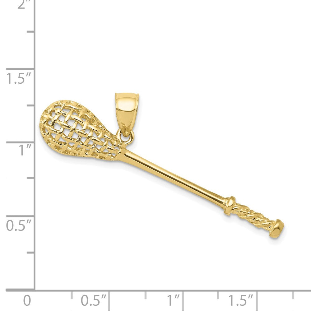 FJC Finejewelers 10 kt Yellow Gold Themed Solid Polished 3-D Lacrosse Stick Charm 35 mm x 33 mm