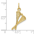 FJC Finejewelers 10 kt Yellow Gold Polished Lacrosse Sticks Charm 24 x 11 mm