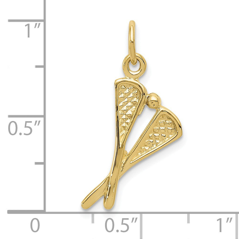 FJC Finejewelers 10 kt Yellow Gold Polished Lacrosse Sticks Charm 24 x 11 mm